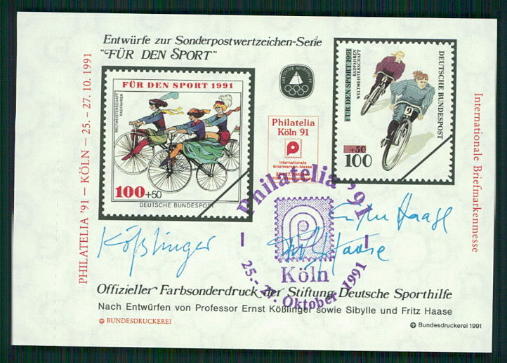 Germany Sports Aid Olympic Committee S/s Unissued Designs Cycling Fd62